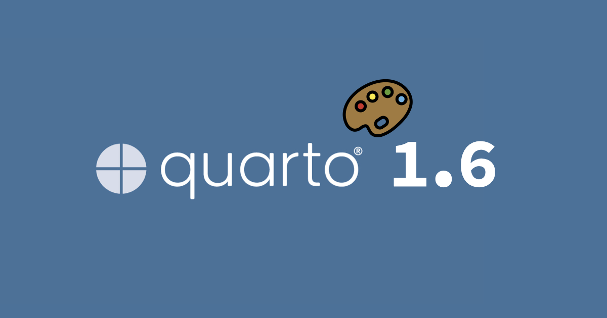 Quarto 1.6 with a palette.